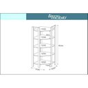Ver imagem 3 de Estante de Canto 5 Prateleiras 136CMX166CM Az Branco/Nogal