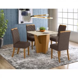 Conjunto Henn De Mesa Vertice com 4 Cadeiras Bella - 1