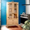 Cristaleira 2 Gavetas Madeira Maciça Portas Vidro D112 Mel Shop Jm - 9