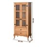 Cristaleira 2 Gavetas Madeira Maciça Portas Vidro D112 Mel Shop Jm - 4