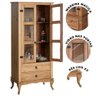 Cristaleira 2 Gavetas Madeira Maciça Portas Vidro D112 Mel Shop Jm - 3