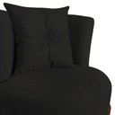 Ver imagem 4 de Kit Namoradeira + 2 Poltronas Decorativa Luna Suede Preto