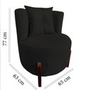 Ver imagem 5 de Kit Namoradeira + 2 Poltronas Decorativa Luna Suede Preto