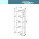 Ver imagem 3 de Estante de Canto 5 Prateleiras 136CMX166CM Az Preto/Nogal