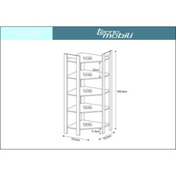 Estante de Canto 5 Prateleiras 136cmx166cm AZ - 11