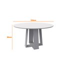Ver imagem 5 de Mesa de Jantar Tampo com Vidro Lara 135 cm Off White Base Ypê - D’Rossi