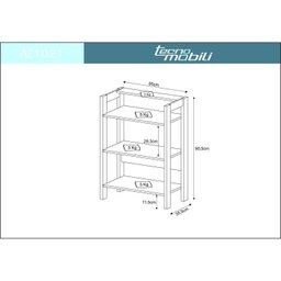 Conjunto 2 Estantes para Livros AZ Biblioteca 1 Alta 1 Baixa Premium Espresso Móveis - 3