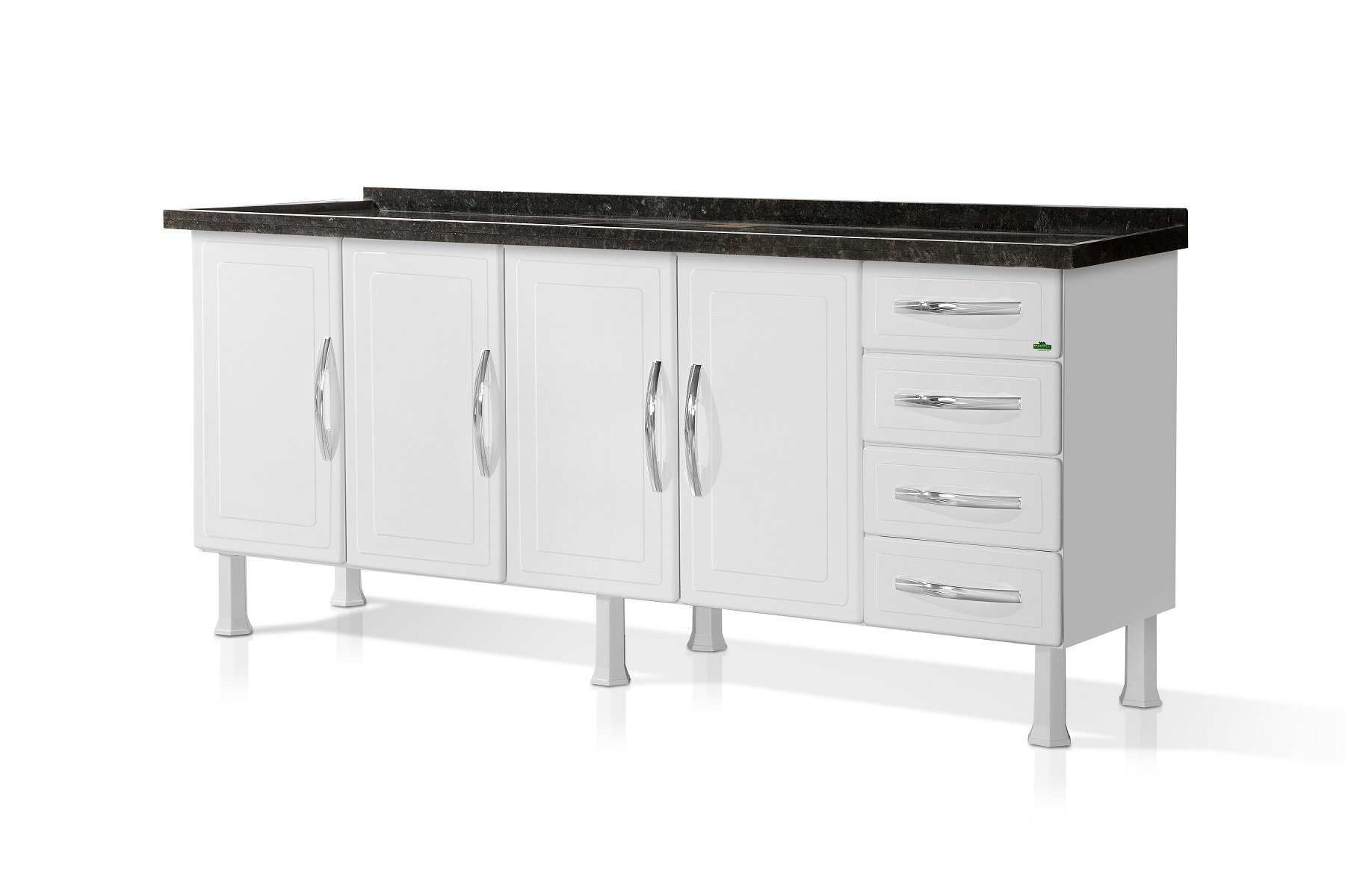 Gabinete Armario Ideal de Aço P/ Cozinha C/ 4 Gavetas e 4 Portas 1,80 M ...
