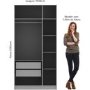 Ver imagem 4 de Guarda Roupa 3 Portas 2 Gavetas Urban 