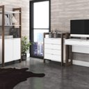 Ver mais imagens de Kit 2 Estantes para Livros AZ Biblioteca 2 Portas Premium Espresso Móveis