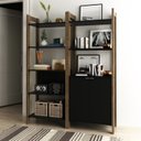 Ver imagem 1 de Kit 2 Estantes para Livros AZ Biblioteca 2 Portas Premium Espresso Móveis