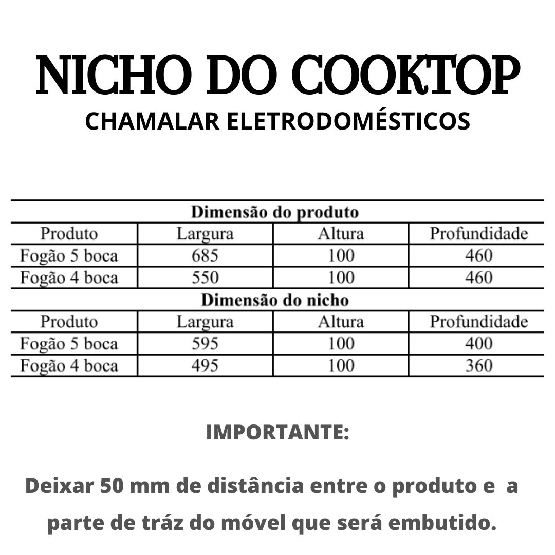 Fogão Cooktop Gás 5 Bocas Chama Tripla 127v/220 Preto - 6