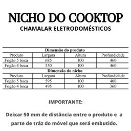 Fogão Cooktop Gás 5 Bocas Chama Tripla 127v/220 Preto - 6