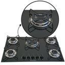 Ver imagem 4 de Fogão Cooktop Gás 5 Bocas Chama Tripla 127v/220 Preto