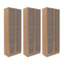 Ver imagem 1 de Conjunto de Armários C/ Portas de Vidro Amêndoa Tecnomobili