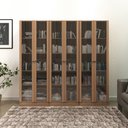 Ver imagem 2 de Conjunto de Armários C/ Portas de Vidro Amêndoa Tecnomobili