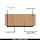 Ver imagem 3 de Buffet Aparador Decorativo 160cm Destin Freijó/preto G73 - Gran Belo