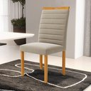Ver imagem 4 de Kit com 4 Cadeiras Sara Madeira Maciça Estofadas para Mesa de Jantar Veludo Bege 102