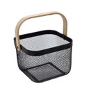 Ver imagem 1 de Cesta Decorativa de Metal Preto com Alças 23,5cm 15680-pl