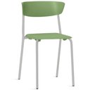 Ver imagem 1 de Cadeira Empilhável Fixa Atom F02 Base Aço Cinza Verde - Lyam Decor