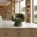 Ver mais imagens de Poltrona Orgânica Giratoria Redonda Sala Venus Confortável Elegante Sapatas Plásticas Linho Verde