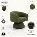 Ver imagem 3 de Poltrona Orgânica Giratoria Redonda Sala Venus Confortável Elegante Sapatas Plásticas Linho Verde