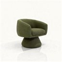 Ver imagem 5 de Poltrona Orgânica Giratoria Redonda Sala Venus Confortável Elegante Sapatas Plásticas Linho Verde