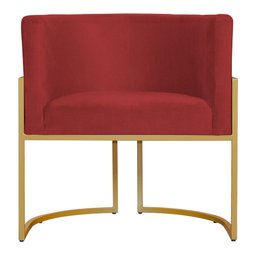 Kit 2 Poltronas Decorativa Sala de Estar Luana Base Gold Suede - 6