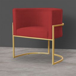 Kit 2 Poltronas Decorativa Sala de Estar Luana Base Gold Suede - 5