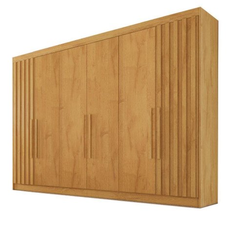 Guarda Roupa 6 Portas 2 Ripadas Potente 100% Mdf Peróba