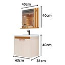 Ver imagem 7 de Kit Pia Gabinete Cuba Espelheira Armário Banheiro Lavabo Perola/nature