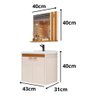 Kit Pia Gabinete Cuba Espelheira Armário Banheiro Lavabo Perola/nature - 7