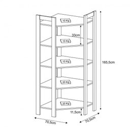Estante de Canto 2 Portas 136cmx166cm AZ - 3