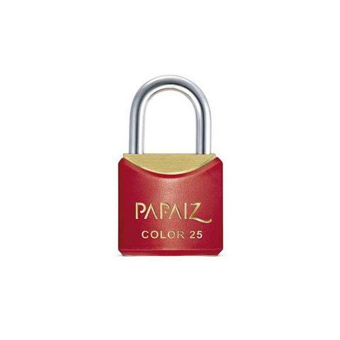 Cadeado com Chave 25mm Latão Vermelho Color Line Papaiz