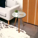 Ver imagem 1 de Mesa Lateral Tampo Espelhado 100% MDF 50x40cm Pés Palito Preto