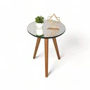 Ver imagem 2 de Mesa Lateral Tampo Espelhado 100% MDF 50x40cm Pés Palito Preto