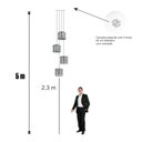 Ver imagem 4 de Lustre Pendente Para Sala Pé direito Duplo Quatro Brisa Branco