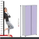 Ver imagem 4 de Armário de Aço 2 Portas com Chave 4 Prateleiras AP402 Cinza/Lilas