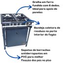 Ver imagem 4 de Fogão Industrial 4 Bocas 2QD e 2QS Baixa Pressão com Forno 90L de Piso