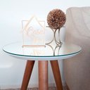 Ver imagem 4 de Mesa Lateral Tampo Espelhado 100% MDF 60x40cm Pés Palito Marrom