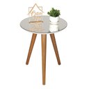 Ver imagem 2 de Mesa Lateral Tampo Espelhado 100% MDF 60x40cm Pés Palito Marrom