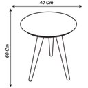Ver imagem 3 de Mesa Lateral Tampo Espelhado 100% MDF 60x40cm Pés Palito Marrom