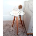 Ver imagem 1 de Mesa Lateral Tampo Espelhado 100% MDF 60x40cm Pés Palito Marrom