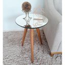 Ver imagem 1 de Mesa Lateral Tampo Espelhado 100% MDF 60x40cm Pés Palito Marrom