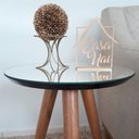 Ver imagem 4 de Mesa Lateral Tampo Espelhado 100% MDF 60x40cm Pés Palito Marrom