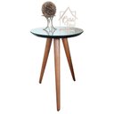 Ver imagem 2 de Mesa Lateral Tampo Espelhado 100% MDF 60x40cm Pés Palito Marrom