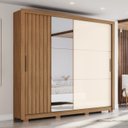 Ver imagem 1 de Guarda-roupa Vasti 02 Portas Deslizantes C/ Espelho 4 Gavetas - Henn