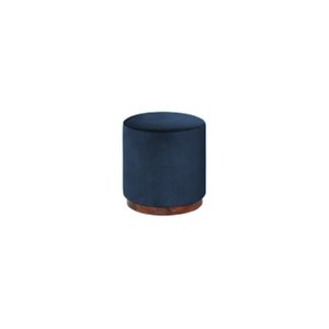 Puff Decorativo Redondo Itália - Tecido Azul Royal