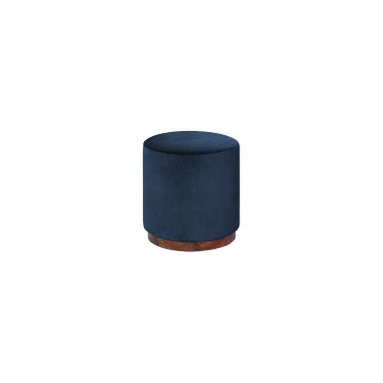 Puff Decorativo Redondo Itália - Tecido Azul Royal Puff Decorativo Redondo Itália - Tecido Azul Royal
