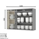 Ver imagem 2 de Armário Aéreo De Cozinha 120 Cm Com Vidro Amy Casa 812